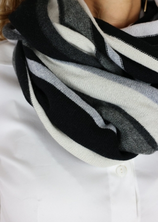 Cashmere multicolor stripes neck round scarf | Toosh cashmere accessories