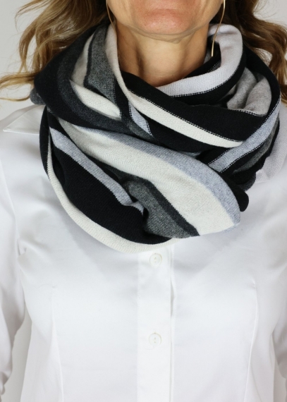 Cashmere multicolor stripes neck round scarf | Toosh cashmere accessories