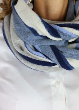 Cashmere multicolor stripes neck round scarf | Toosh cashmere accessories