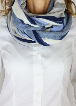 Cashmere multicolor stripes neck round scarf | Toosh cashmere accessories