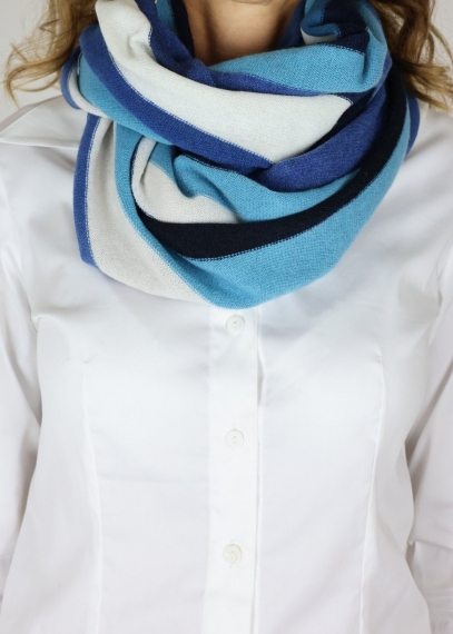 Cashmere multicolor stripes neck round scarf | Toosh cashmere accessories