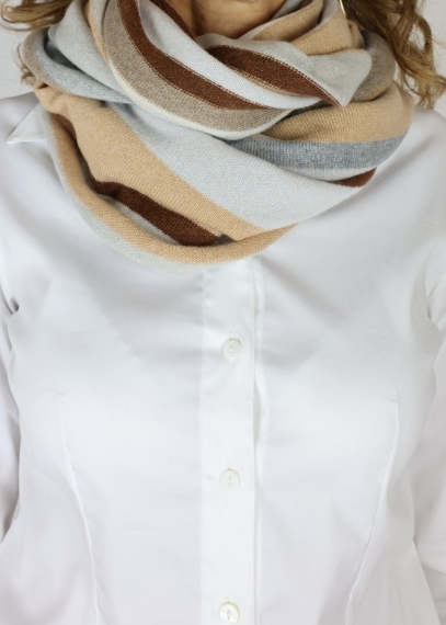 Cashmere multicolor stripes neck round scarf | Toosh cashmere accessories