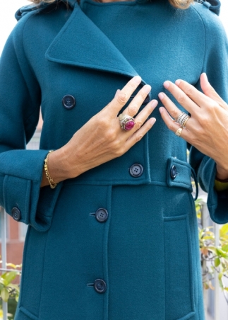 Turquoise Silvia military coat