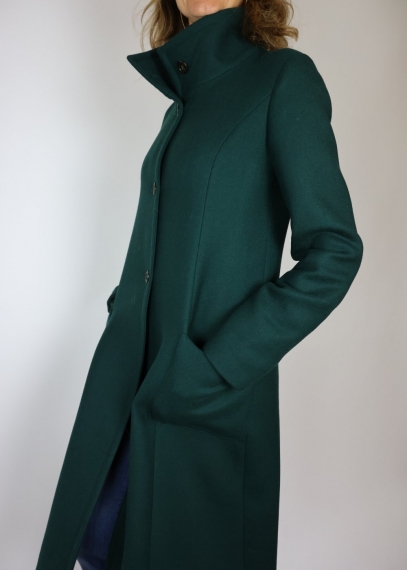 Cappotto donna elegante in doppia flanella di lana | Toosh abbigliamento sartoriale milano donna