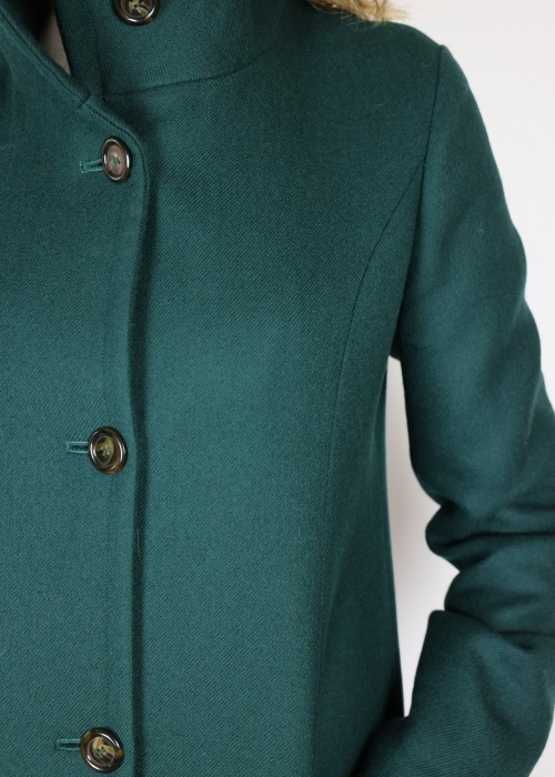 Woman Green Wool Coat - Made in Italy Coats Toosh