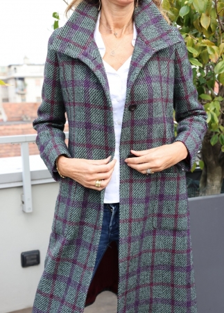 Elegant wool tartan woman coat | Toosh cashmere | Toosh Woman Coats and Jackets
