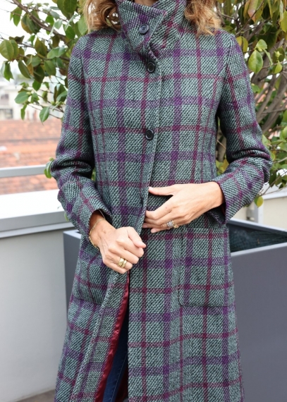 Elegant wool tartan woman coat | Toosh cashmere | Toosh Woman Coats and Jackets