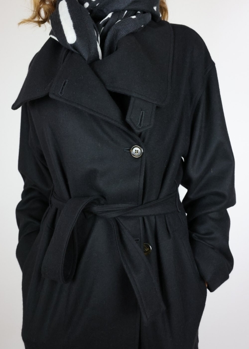 Cappotto donna puro cashmere nero | Toosh cappotti sartoriali donna milano