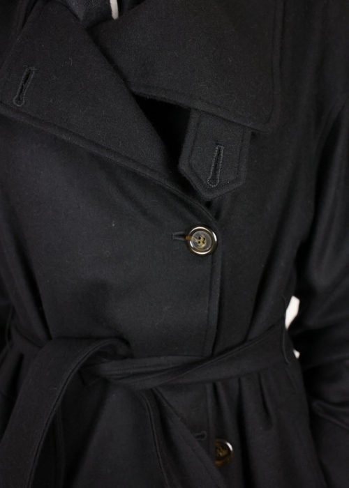 Woman pure cashmere black coat | Toosh women tailored coats Milan