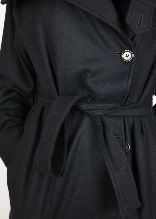 Woman pure cashmere black coat | Toosh women tailored coats Milan