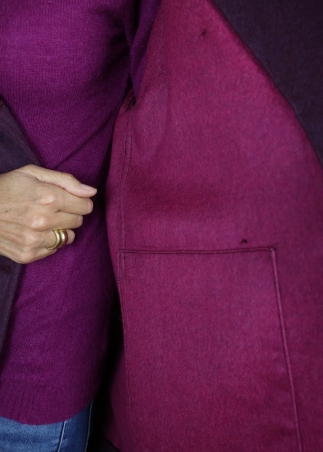 Woman cashmere coat plum | Toosh tailored woman coats Milan