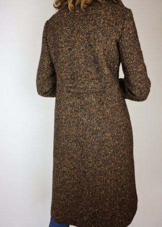 Herringbone brown tailored woman coat |Toosh women tailored coats Milan
