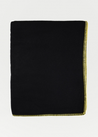 Plaid in cashmere nero personalizzato ricamo - Toosh cashmere Milano