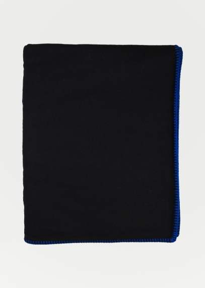 Plaid in cashmere nero personalizzato ricamo - Toosh cashmere Milano