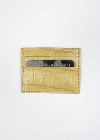 Crocodile Card Holder cream white - toosh leather accessories