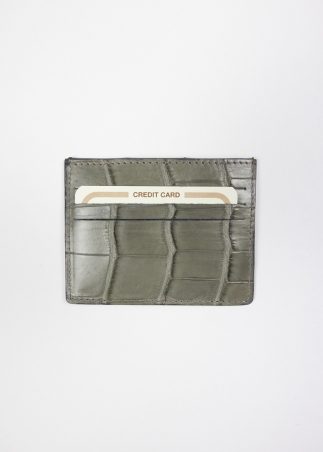 Porta carte di credito in coccodrillo color grigio - Toosh accessori