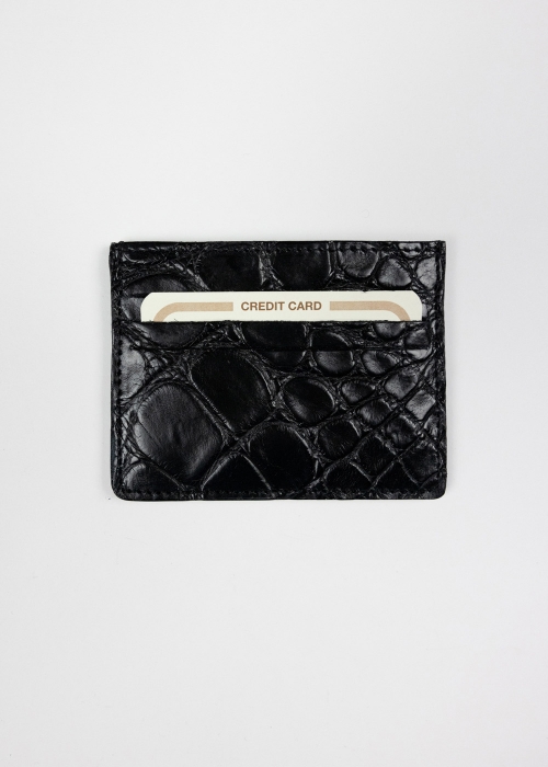 Crocodile Card Holder - Black - Leather accessories Toosh