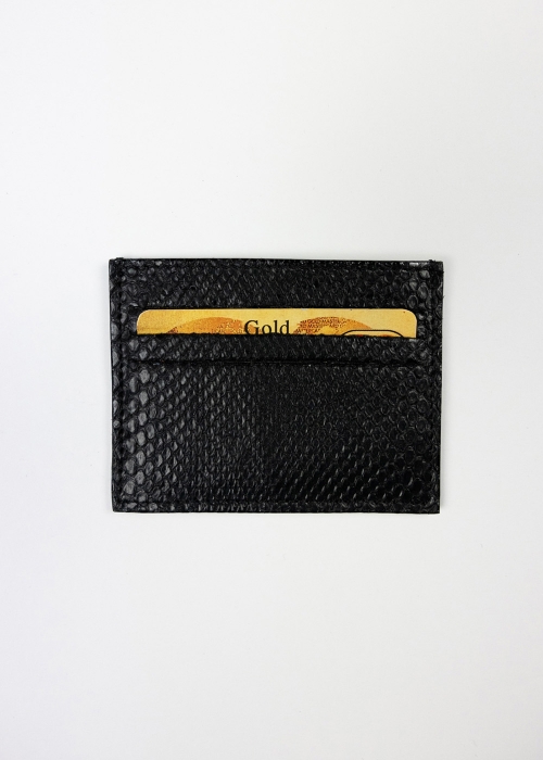 Python Black Card Holder - Leather accessories Toosh