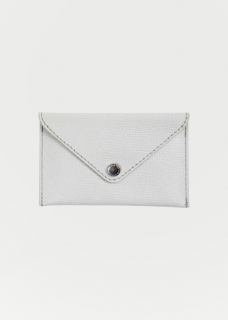 Small leather card holder in silver