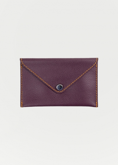 Small leather card holder in cardinal