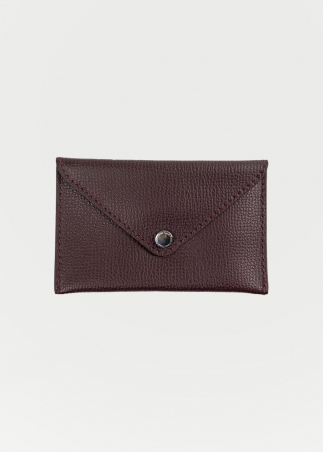 Small leather card holder bordeaux wine
