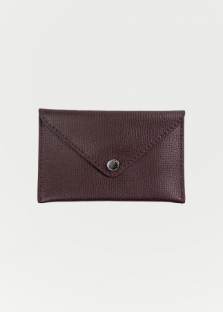 Small leather card holder bordeaux wine