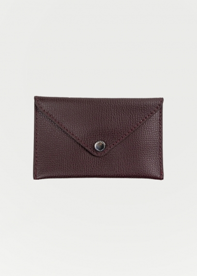 Small leather card holder bordeaux wine