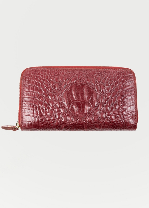 Portafogli donna in coccodrillo - Rosso - Toosh accessori coccodrillo
