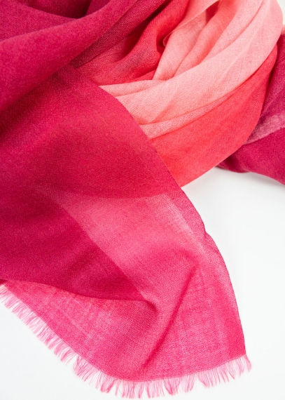 Fuchsia and Pink Light Cashmere Stole