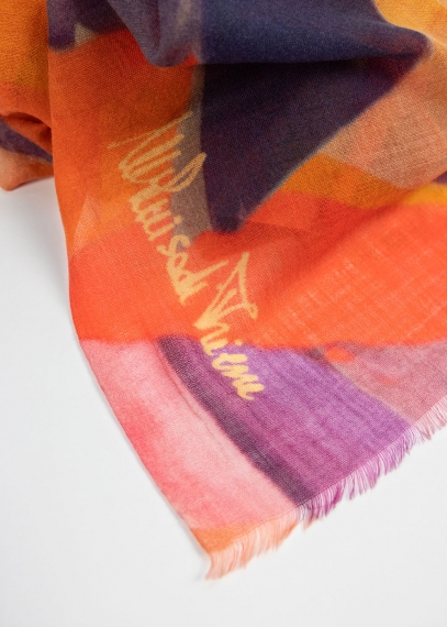 Abstract Warm Tones Light Cashmere Stole