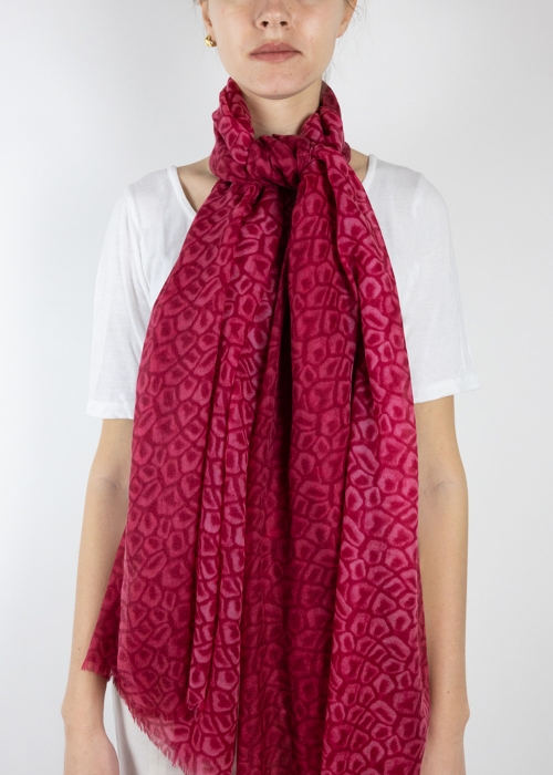 Stola in Cashmere Light Fucsia Maculata