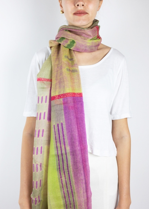 Light Cashmere Stole Fantasy Striped