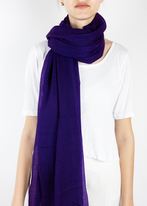 Dark Purple Light Cashmere Stole