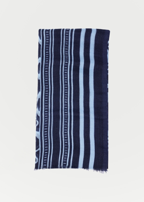 Atzeca Dark Blue Light Cashmere Stole