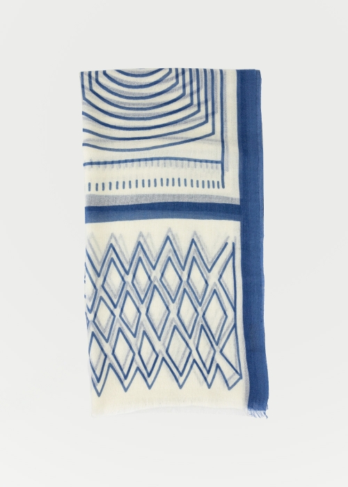 Stola in cashmere light Stylised Drawings Cream...