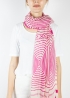 Cream and Fuchsia Drawings Light Cashmere Stole