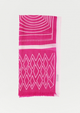 Fucsia Drawings Light Cashmere Stole