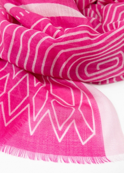 Fucsia Drawings Light Cashmere Stole