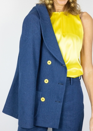 Double Breasted Jacket Dark Denim
