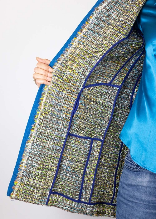 Handcrafted duster coat for woman milan | green chanel duster coat