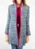 Handcrafted duster coat for woman milan | turquoise chanel duster coat