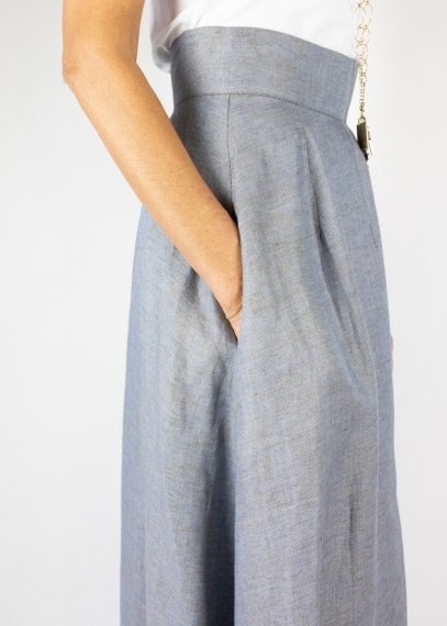 Linen Canvas Tulip Skirt