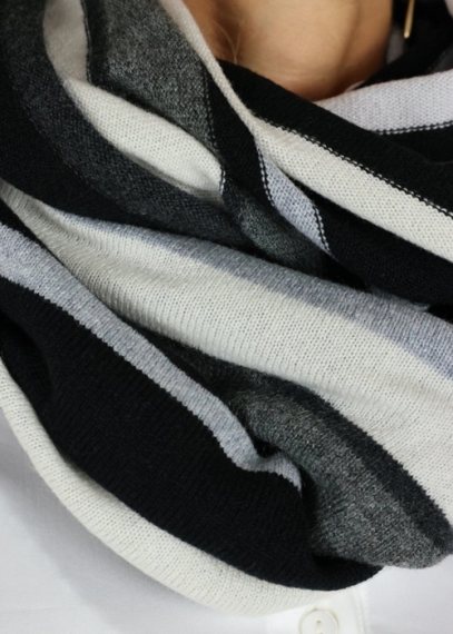 Cashmere multicolor stripes neck round scarf | Toosh cashmere accessories