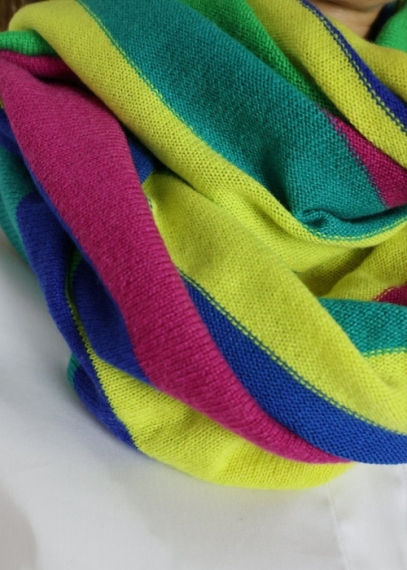 Cashmere multicolor stripes neck round scarf | Toosh cashmere accessories