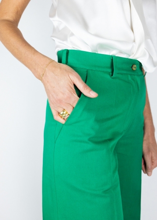 Emerald Cotton Twill Michela Trousers