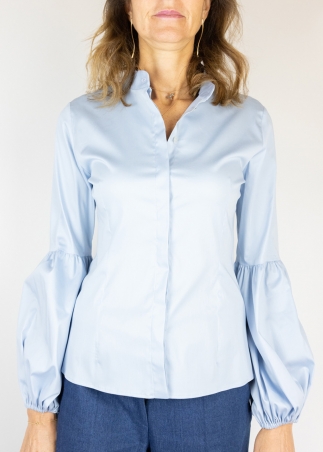 Camicia Cotone manica palloncino colletto coreana