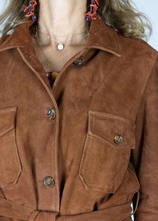 Brown Suede safari jacket