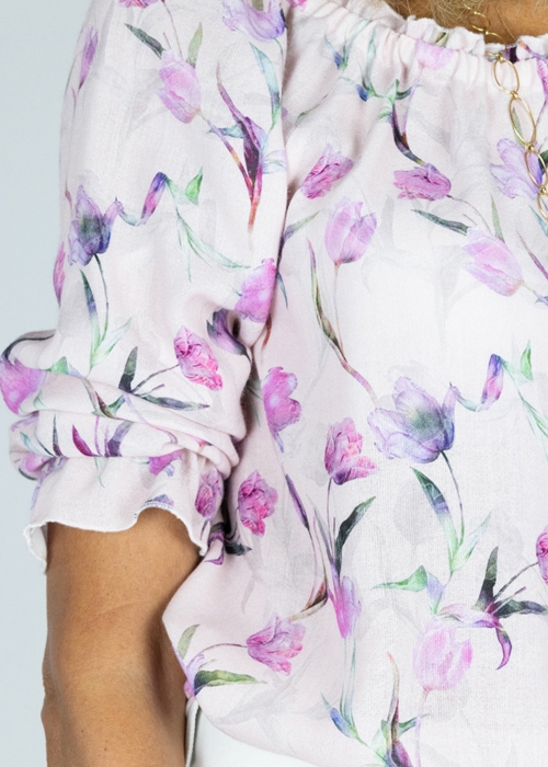 Camicia Carmen Tulipani Rosa