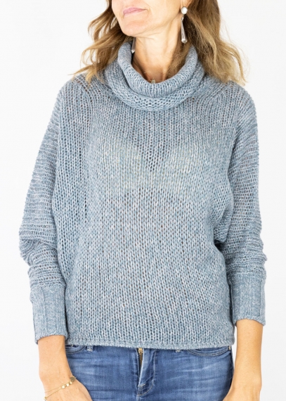 Grey/Light blue Mariaelena Mouliné Sweater
