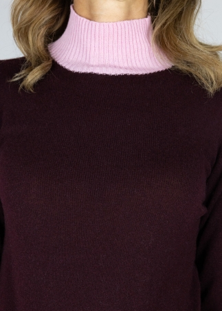 Lupetto Piuma Bordeaux e Rosa